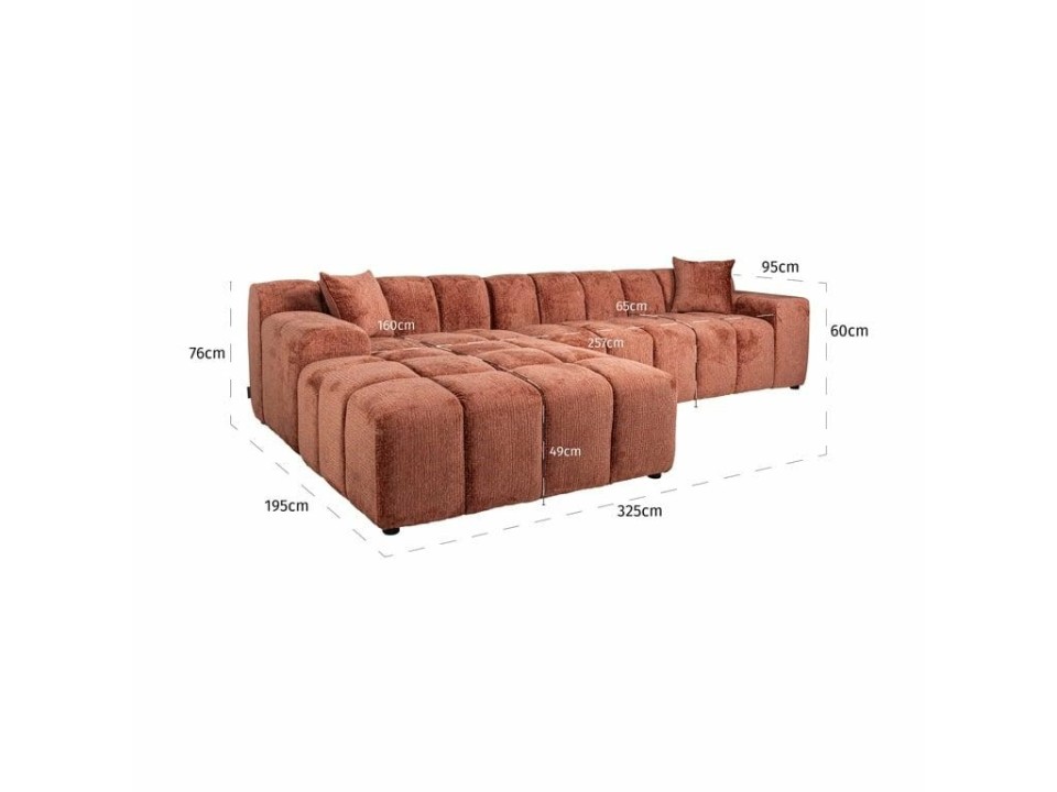 RICHMOND sofa CUBE L bordowa - Richmond Interiors